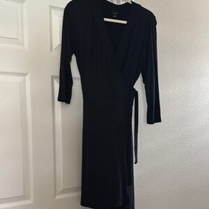 Ann Taylor Elegant Black Wrap Dress
